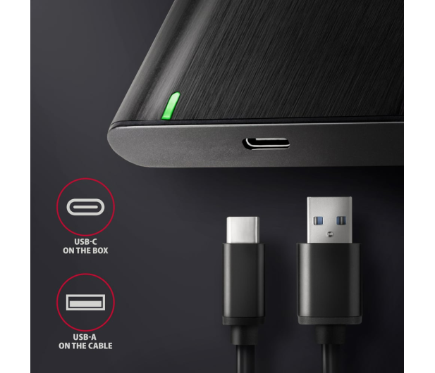 AXAGON EE25-A6C Bezśrubowa aluminiowa obudowa zewnętrzna USB-C 3.2 Gen 1 - SATA 6G dla 2.5" SSD/HDD - 1353410 - zdjęcie 2